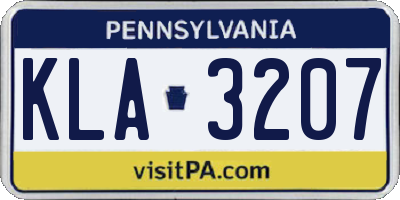 PA license plate KLA3207
