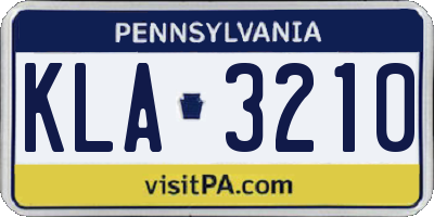 PA license plate KLA3210