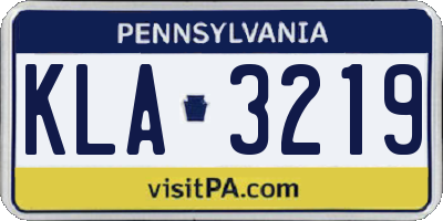 PA license plate KLA3219