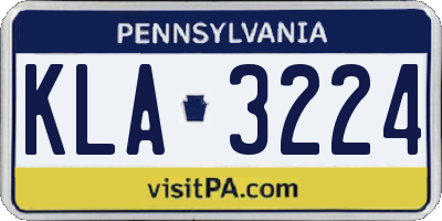 PA license plate KLA3224