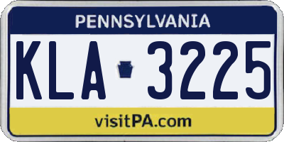 PA license plate KLA3225