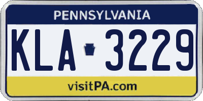 PA license plate KLA3229