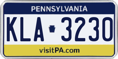 PA license plate KLA3230