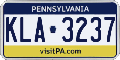 PA license plate KLA3237