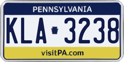 PA license plate KLA3238