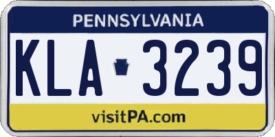 PA license plate KLA3239