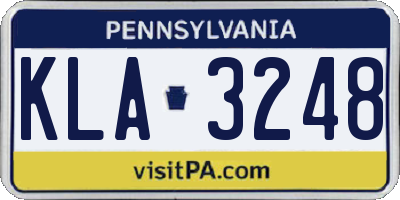 PA license plate KLA3248