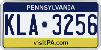 PA license plate KLA3256