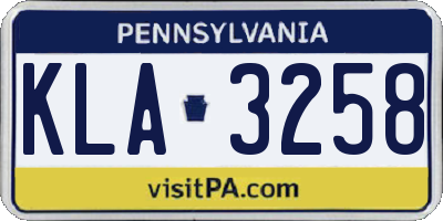 PA license plate KLA3258