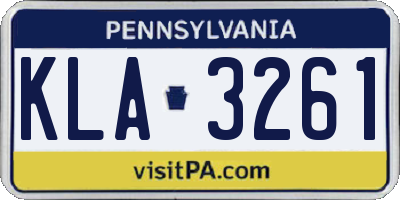 PA license plate KLA3261