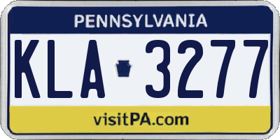 PA license plate KLA3277