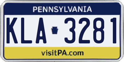 PA license plate KLA3281