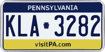 PA license plate KLA3282