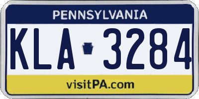 PA license plate KLA3284