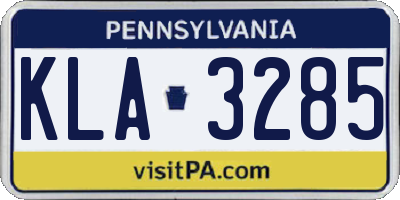 PA license plate KLA3285
