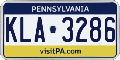 PA license plate KLA3286