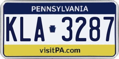 PA license plate KLA3287