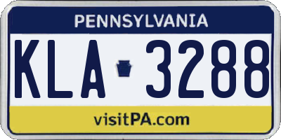 PA license plate KLA3288