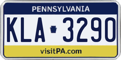 PA license plate KLA3290