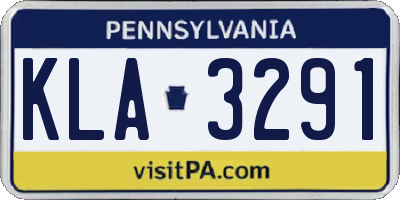 PA license plate KLA3291