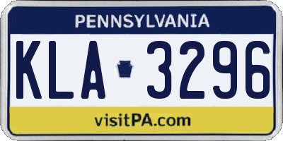 PA license plate KLA3296