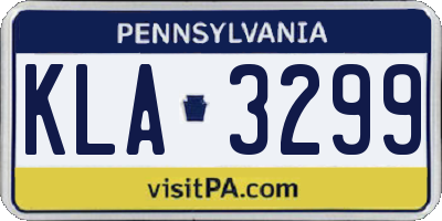 PA license plate KLA3299