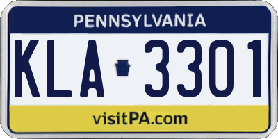 PA license plate KLA3301
