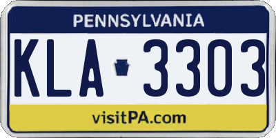 PA license plate KLA3303