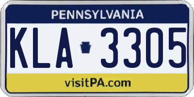 PA license plate KLA3305