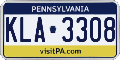 PA license plate KLA3308