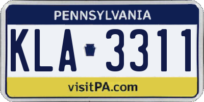 PA license plate KLA3311