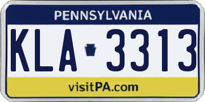 PA license plate KLA3313