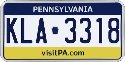 PA license plate KLA3318