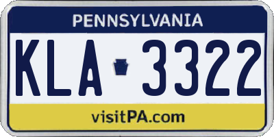PA license plate KLA3322