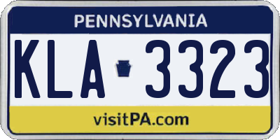 PA license plate KLA3323