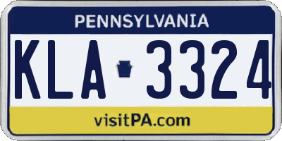 PA license plate KLA3324