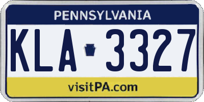 PA license plate KLA3327