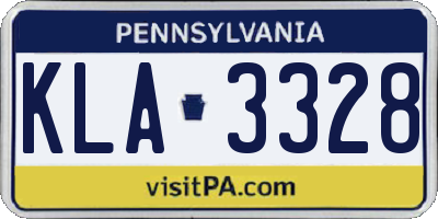 PA license plate KLA3328