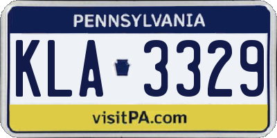 PA license plate KLA3329