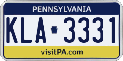PA license plate KLA3331