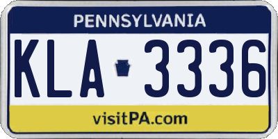 PA license plate KLA3336