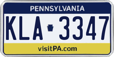 PA license plate KLA3347