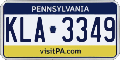 PA license plate KLA3349