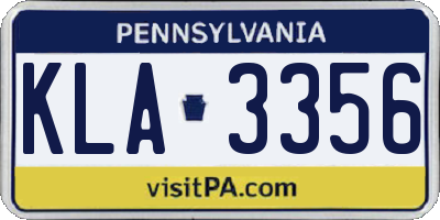 PA license plate KLA3356
