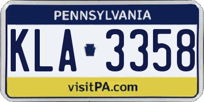 PA license plate KLA3358