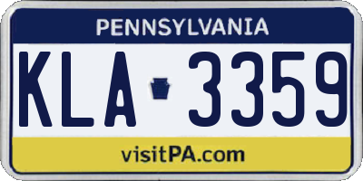 PA license plate KLA3359