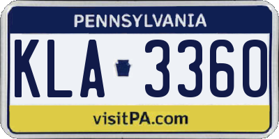 PA license plate KLA3360