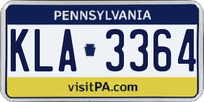 PA license plate KLA3364
