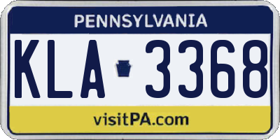 PA license plate KLA3368
