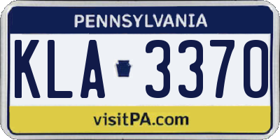 PA license plate KLA3370